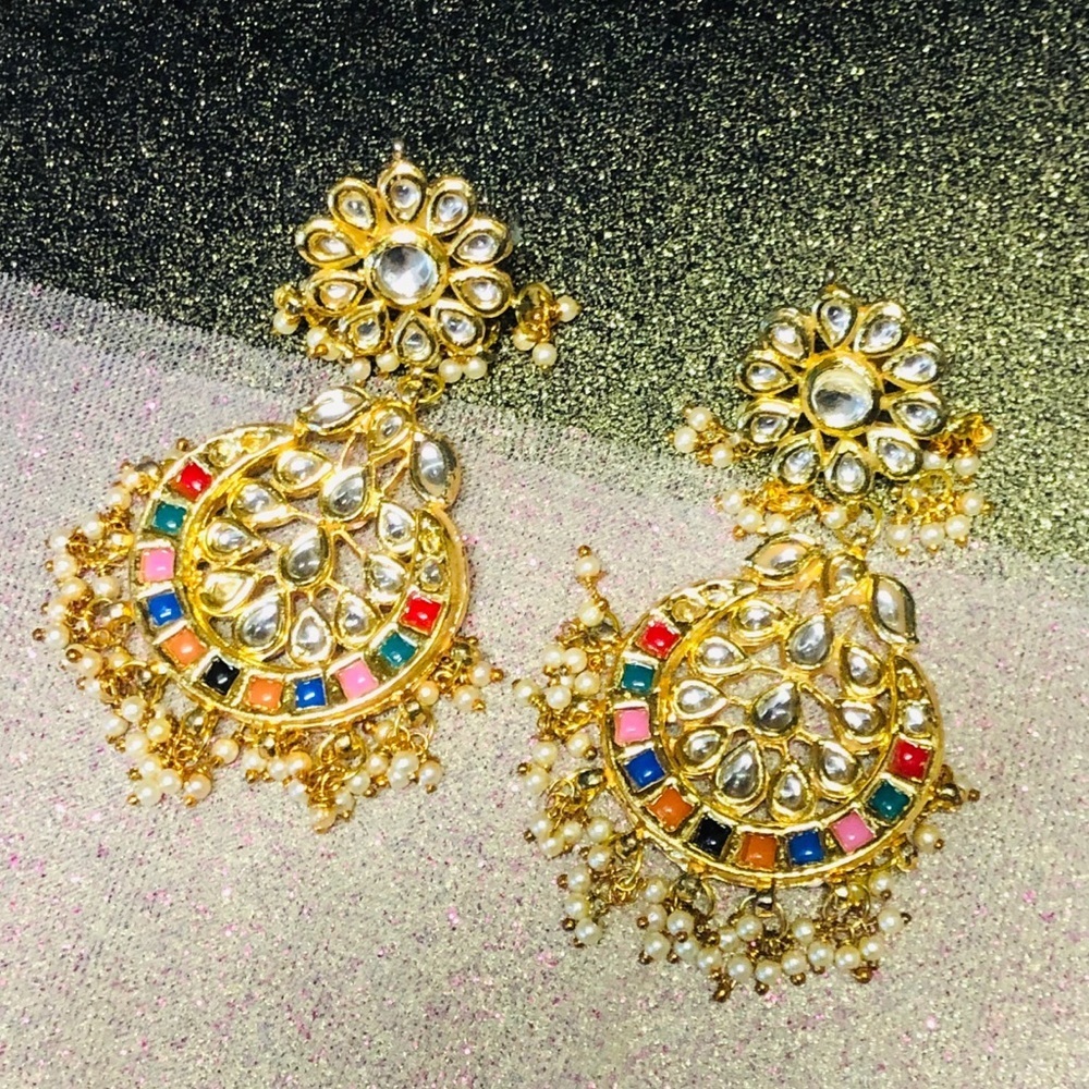 ✨ COLORFUL CHAND BALI EARRINGS